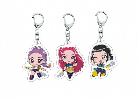 KPOP Demon Slayer Girls Acrylic Keychain – Rumi, Mira & Zoe