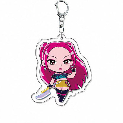 KPOP Demon Slayer Girls Acrylic Keychain – Rumi, Mira & Zoe