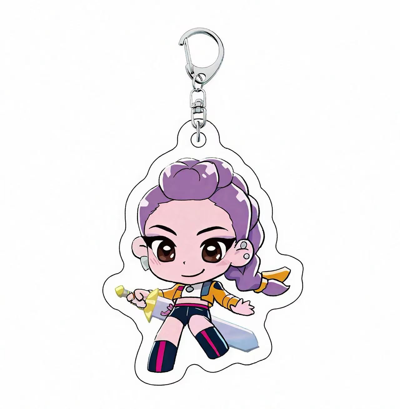 KPOP Demon Slayer Girls Acrylic Keychain – Rumi, Mira & Zoe