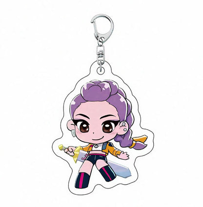 KPOP Demon Slayer Girls Acrylic Keychain – Rumi, Mira & Zoe