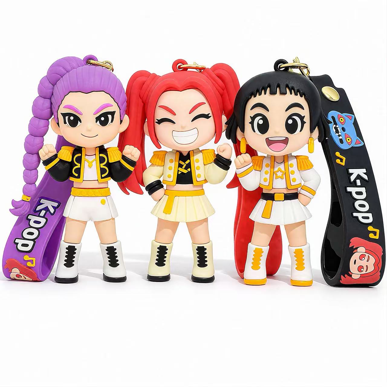 KPOP Demon Slayer Girls 3D Figure Keychain – Anime Bag & Car Charm