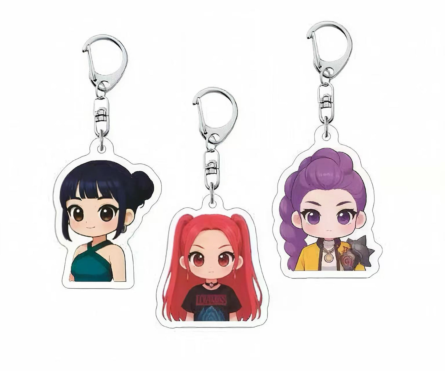 KPOP Demon Slayer Girls Acrylic Keychain – Rumi, Mira & Zoe