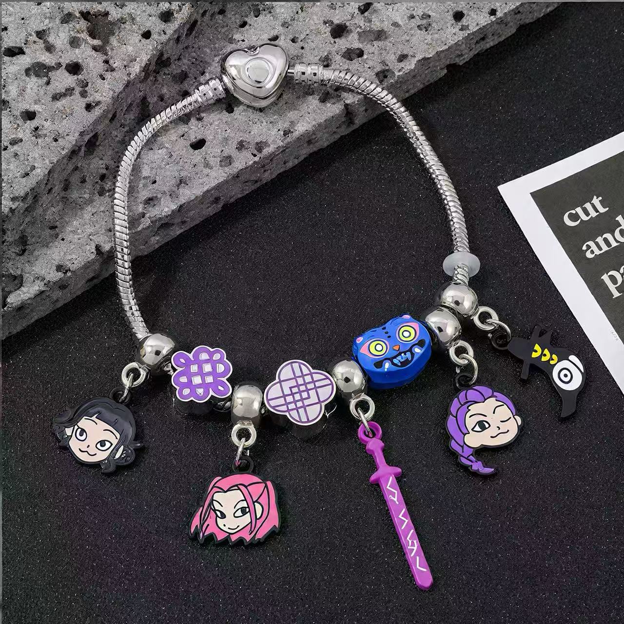 KPOP Demon Slayer Girls Beaded Bracelet DIY Gift Set