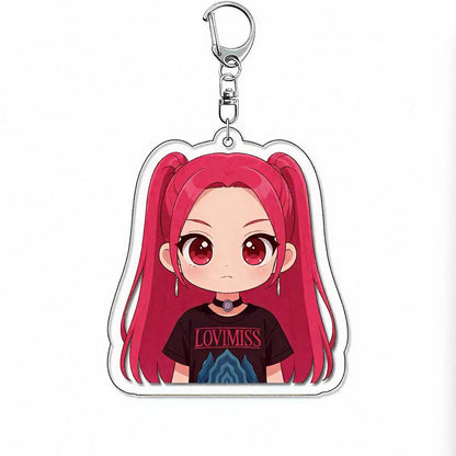 KPOP Demon Slayer Girls Acrylic Keychain – Rumi, Mira & Zoe