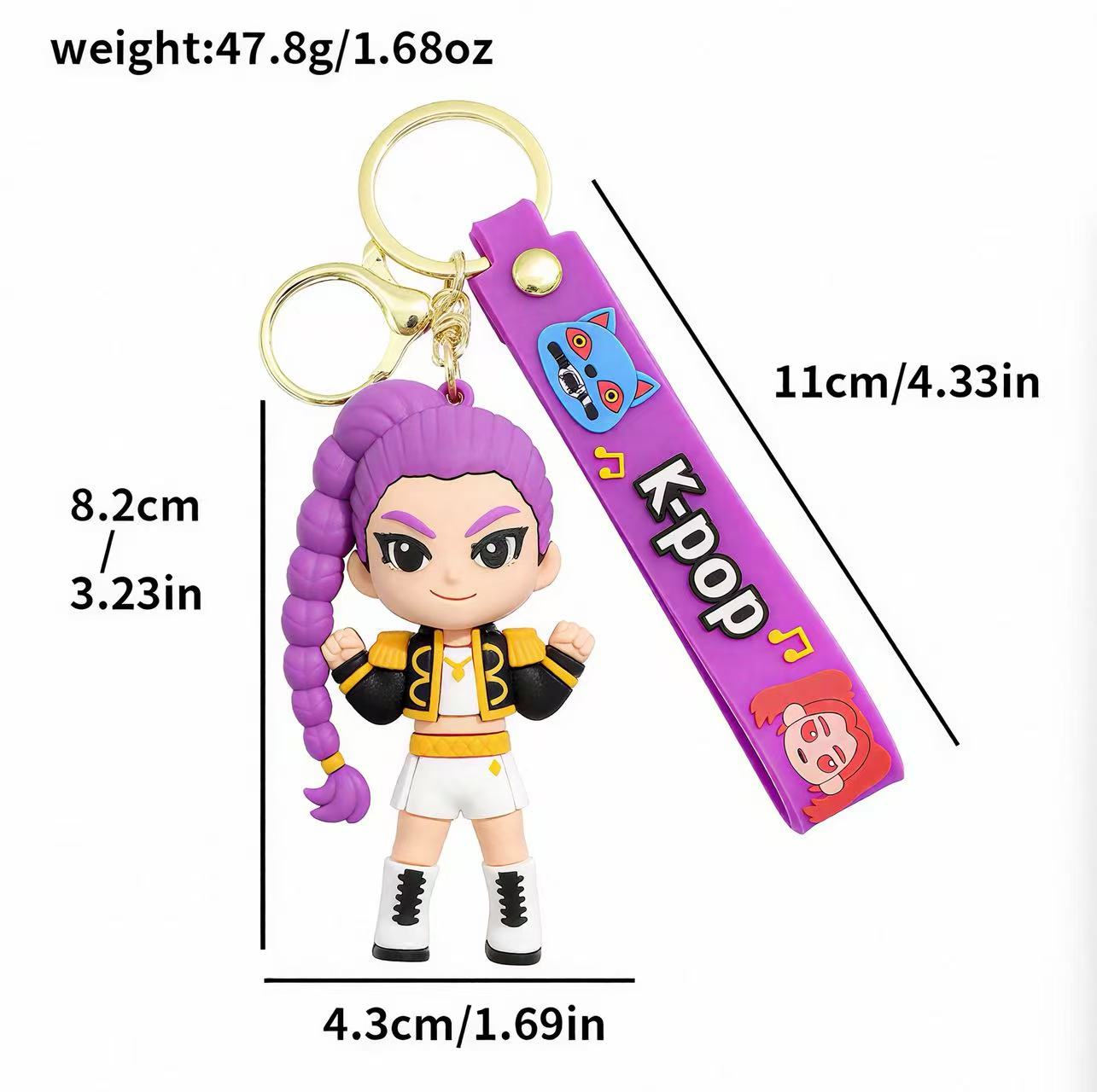 KPOP Demon Slayer Girls 3D Figure Keychain – Anime Bag & Car Charm