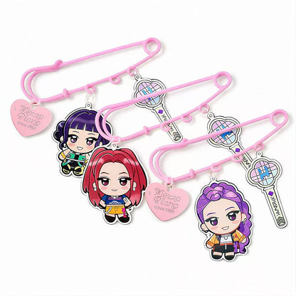 Demon Slayer Girls Acrylic Keychain & Brooch Pin – KPOP Merch
